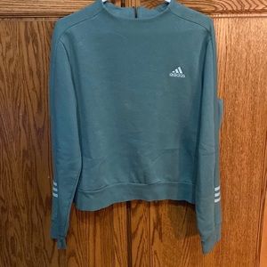 Adidas cropped sweatshirt.  Great teal color